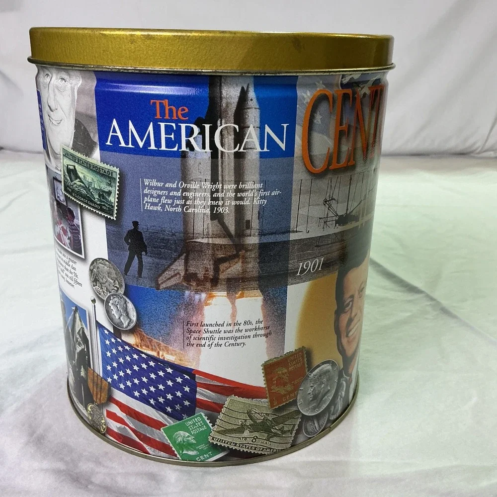 Vintage Trail's End Popcorn The American Century 1900's Collectible Tin Canister